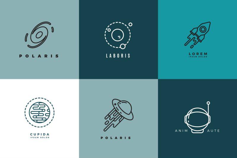 Astronomy Logo - Universe astronomy thin line vector icons and logos set By ...