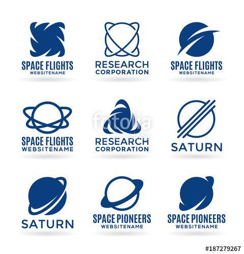 Astronomy Logo - Space logo design elements, planet icons, astronomy symbols