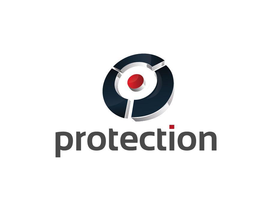 Protection Logo - Protection Logo Target Icon in Black and Red with Grey