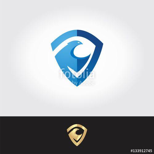Protection Logo - Eagle shield security logo, abstract symbol of security. Shield