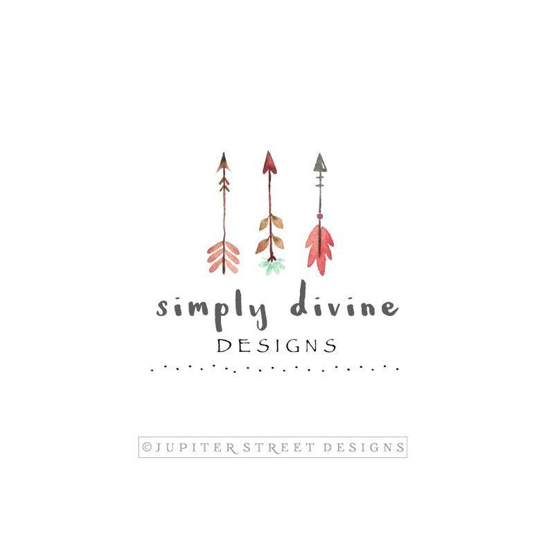 Dqi Logo - Logo Design-Arrow Logo-Boho Logo-Etsy Logo-Photography Logo-Feather  Logo-FREE font change