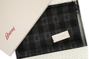 Brioni Logo - NEW BRIONI LUXURY SILK CASHMERE B LOGO CHECK PRINT NECK SCARF W BOX