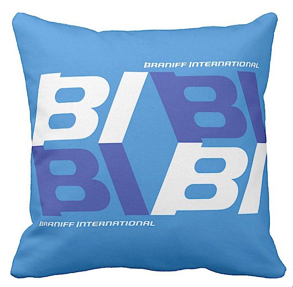 Braniff Logo - Details about Pillow Braniff BI Tile Logo Multiple Colors