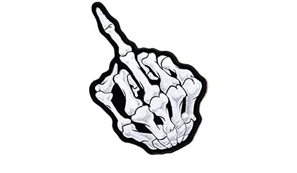 Skeleton Logo - Amazon.com: 6.75''x11'' Middle Finger Skull Ghost Skeleton Zombie ...