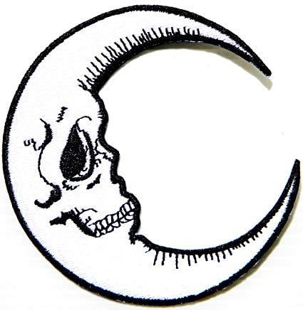 Skeleton Logo - Amazon.com: Skull Crescent Moon Halloween Skeleton Logo Symbol ...