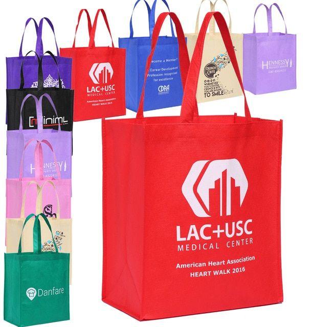 Polypropylene Logo - US $100.44 7% OFF|100PCS/Lot Custom Non Woven Shopping Bag Polypropylene  Tote bag with logo-in Shopping Bags from Luggage & Bags on Aliexpress.com |  ...