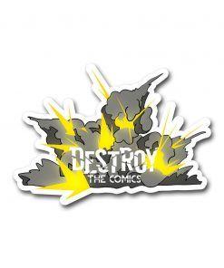 Polypropylene Logo - Exploding Destroy the Comics Logo Cut Label Polypropylene Sticker