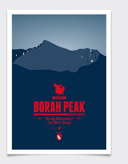Borah Logo - Borah Peak - Mountain Print - Marmota Maps