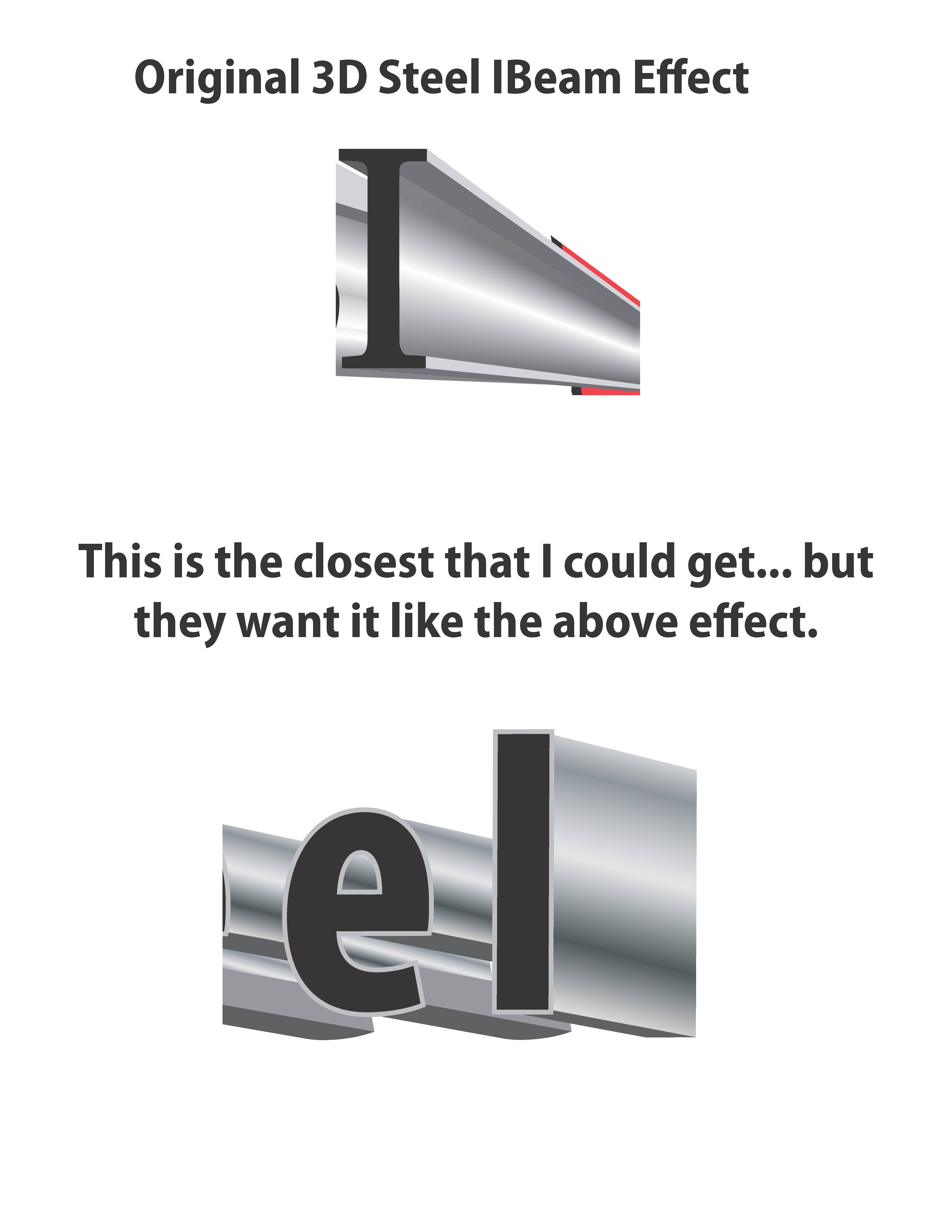 I-Beam Logo - How do I design a 3D Steel IBeam effect on a logo? - Graphic Design ...