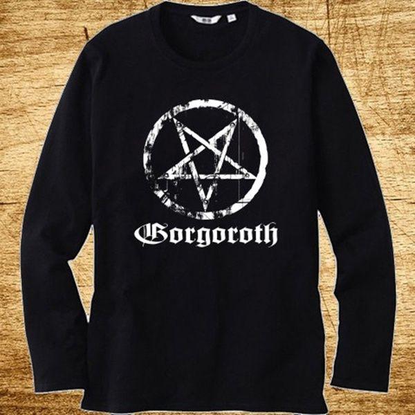 Gorgoroth Logo - Gorgoroth Pentagram Logo Death Metal Band Long Sleeve Black T Shirt