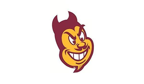 Sparky Logo - Inch Sparky The Sun Devil Decal ASU Trident Logo