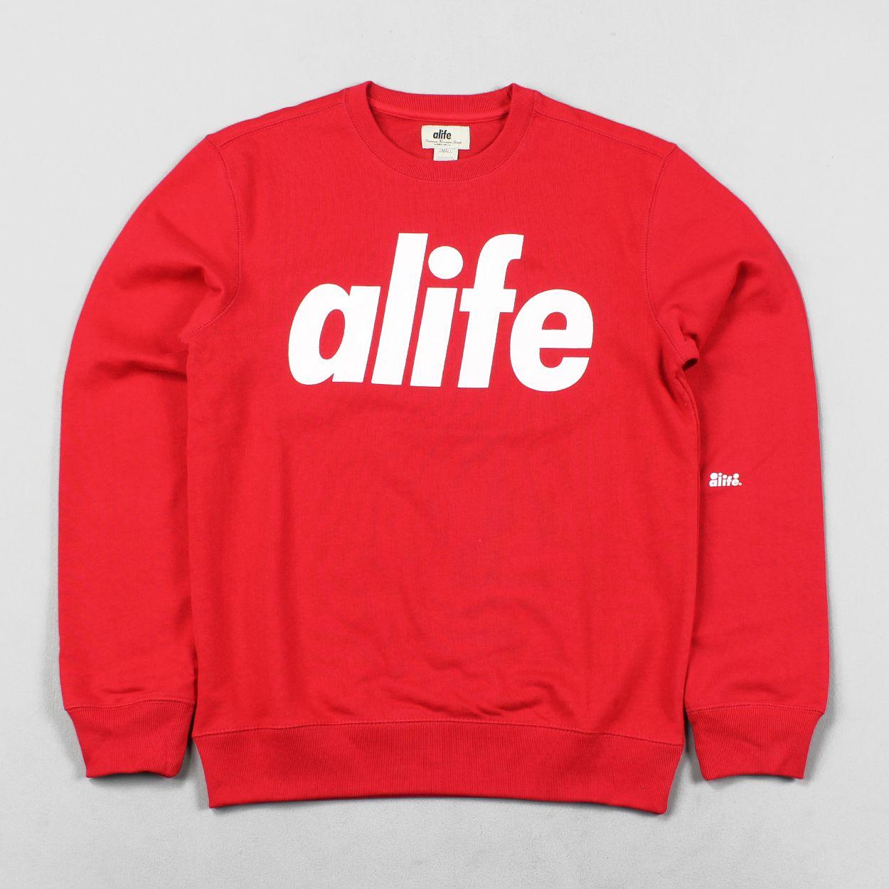 Alife Logo - Alife NYC Core Logo Mens Crew Neck Premium Quality Sweater Red £48.75