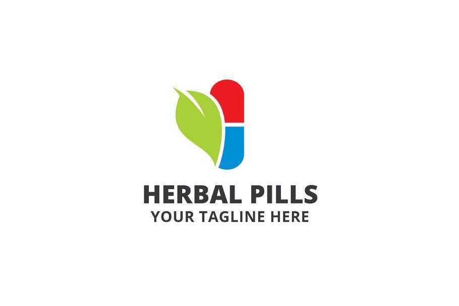 Pills Logo - Herbal Pills Logo Template