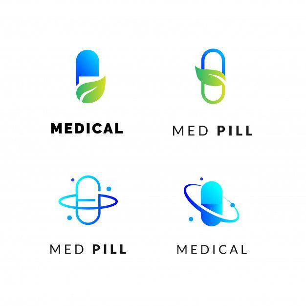 Pills Logo - Medical pills logos set Vector | Premium Download