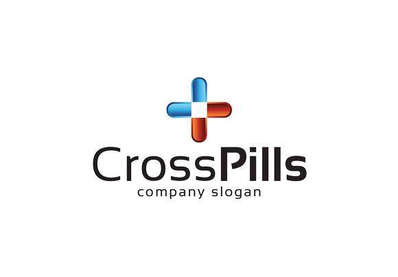 Pills Logo - Cross Pills Logo