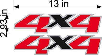 BX Red a Logo - 2 4x4 Sticker RED Decal Parts For Chevy Silverado GMC