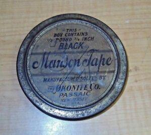 Okonite Logo - Details about Vintage Antique Black Manson Tape with Tin 3/4