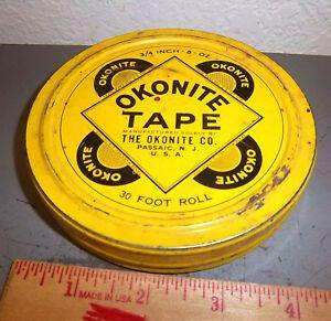 Okonite Logo - Details about Vintage OKONITE 30 foot tape tin (empty), great graphics &  colors, nice