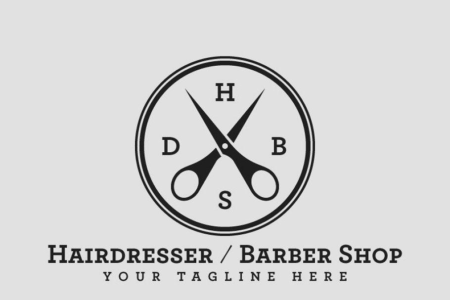 Hairdresser Logo - Hairdresser / Barber Shop Logo PSD