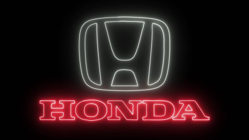 Honad Logo - Honda Logo with Neon Lights. Stock Footage Video (100% Royalty-free)  1007792047 | Shutterstock