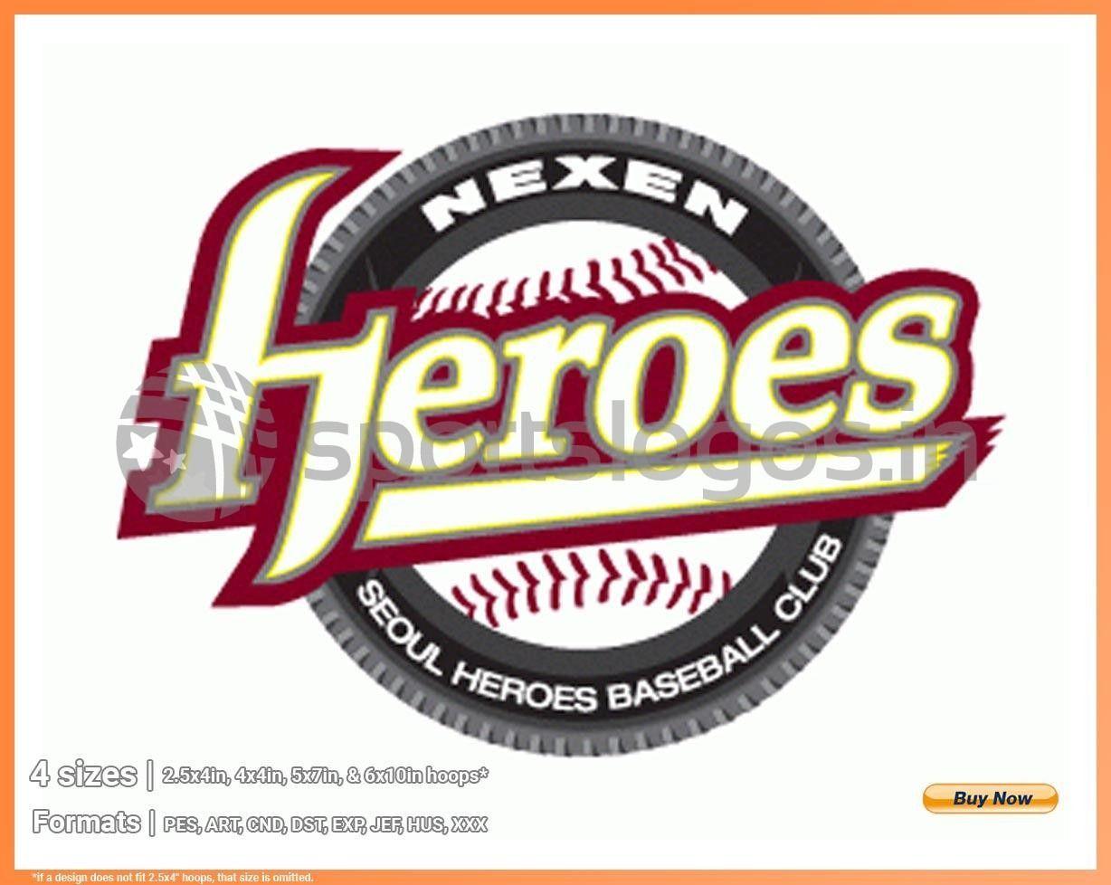 Nexen Logo - Nexen Heroes (Seoul) - Korea Baseball Organization, Baseball Sports Embroidery Logo in 4 sizes