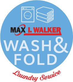 Fold Logo - Wash & Fold Laundry Service. Now Laundering All Clothes. Max I. Walker