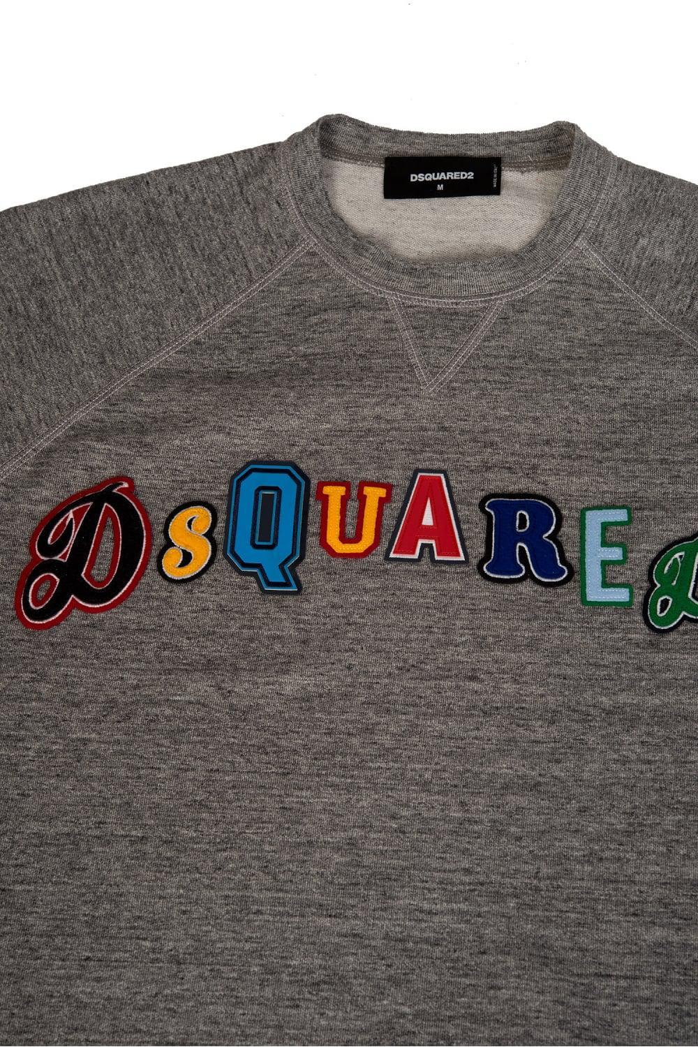 Dsquared Logo - Men's Gray Dsquared Patch Logo Sweatshirt