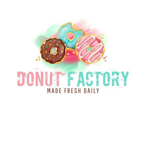 Doughnuts Logo - Donut Logo, Watercolor Doughnuts Logo, Bakery Logo, Baking Logo, Baker Logo, Donut Shop Branding, Logo Design Custom, Dessert Logo, Donuts