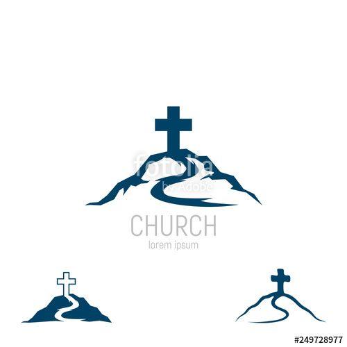 Croos Logo - Abstract christian cross logo vector template. Church logo.