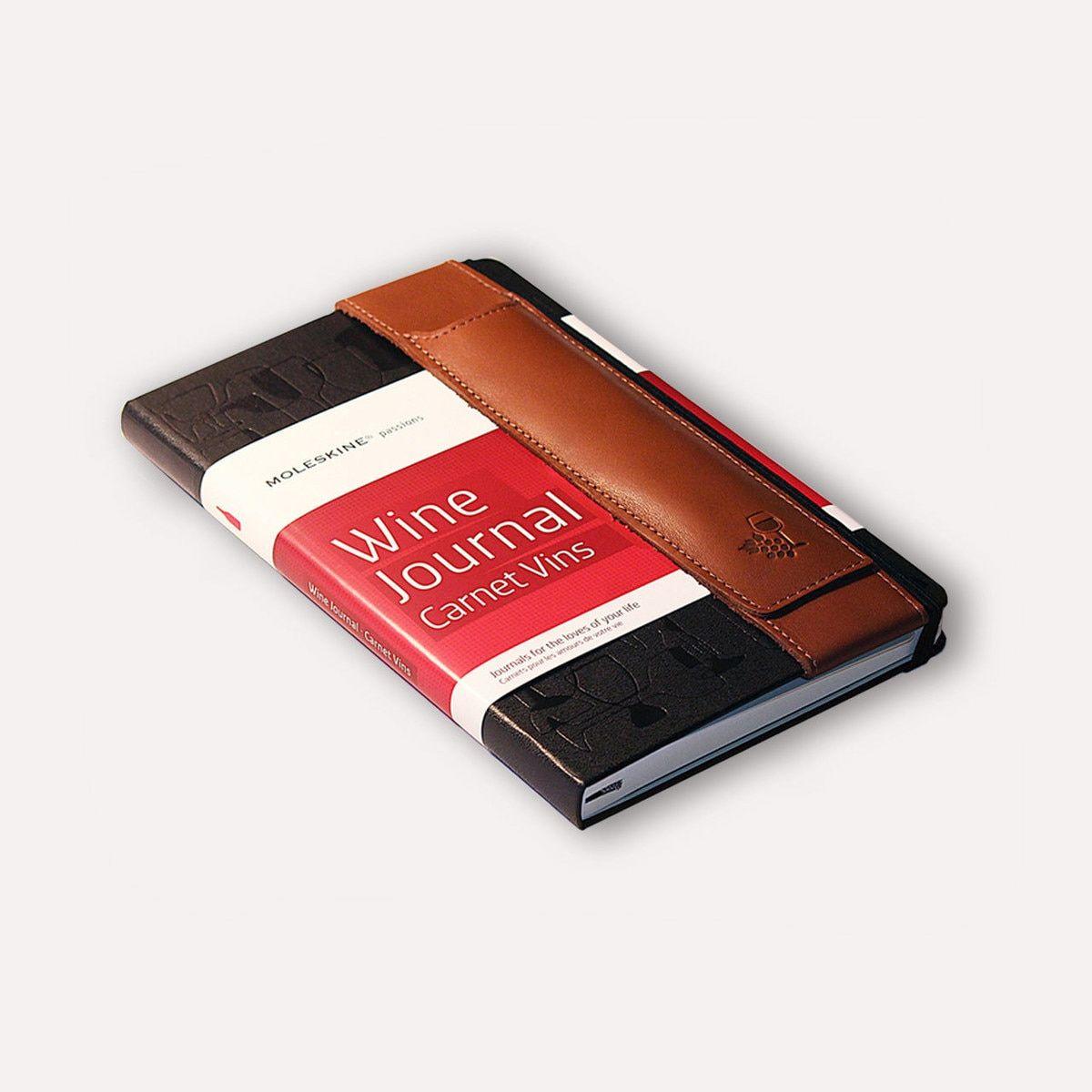 Quiver Logo - Large Brown Double Pen Holder Wine Glass Logo'd Quiver & Large Wine Moleskine Notebook Bundle