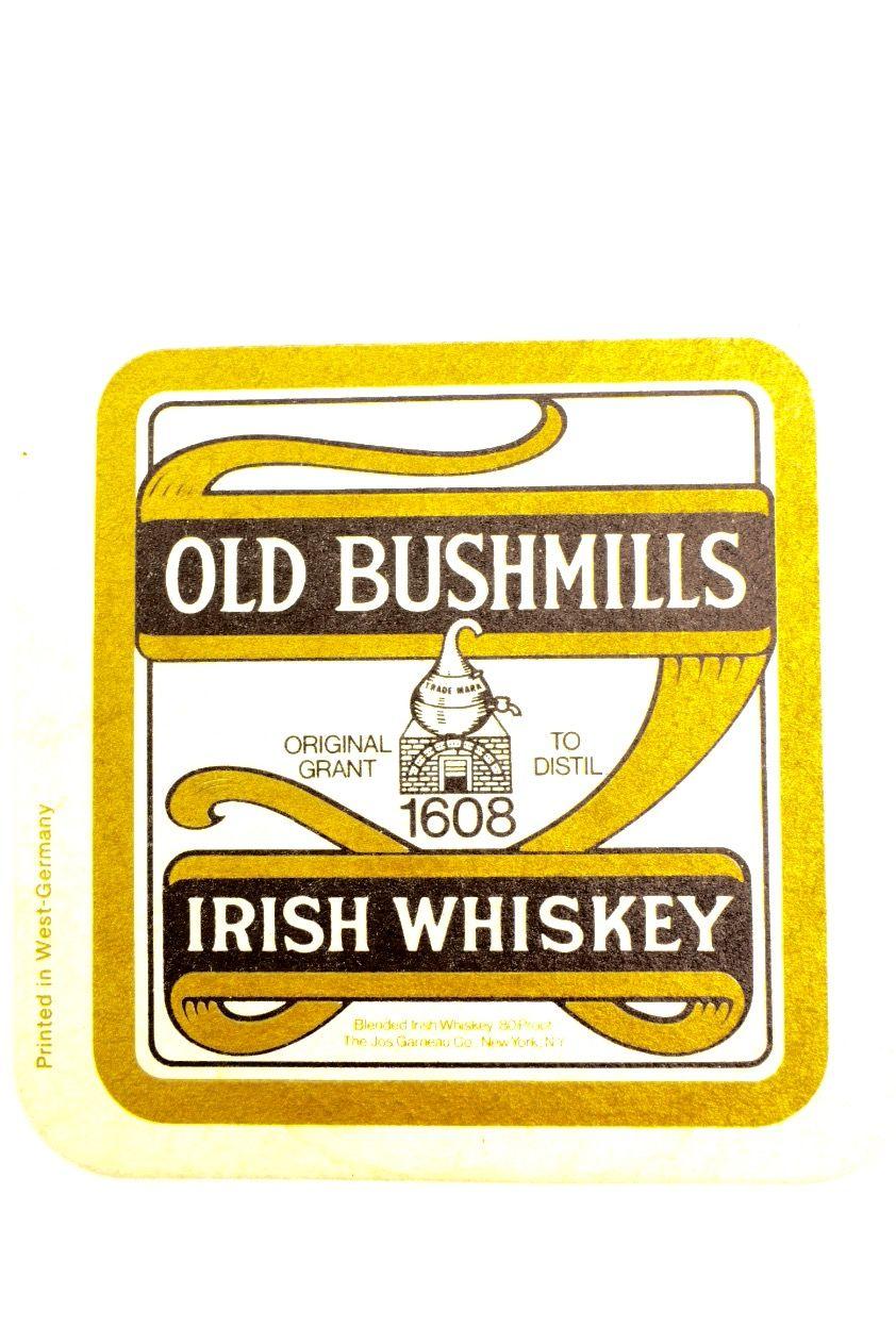 Bushmills Logo - Beer bar coaster collectible OLD BUSHMILLS IRISH WHISKEY