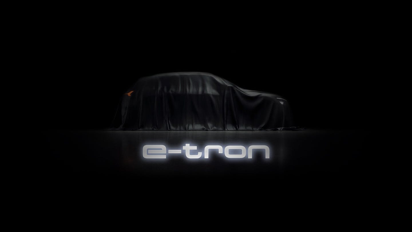 E-Tron Logo - Audi Starts Mass Production of e-tron Electric SUV - The Drive