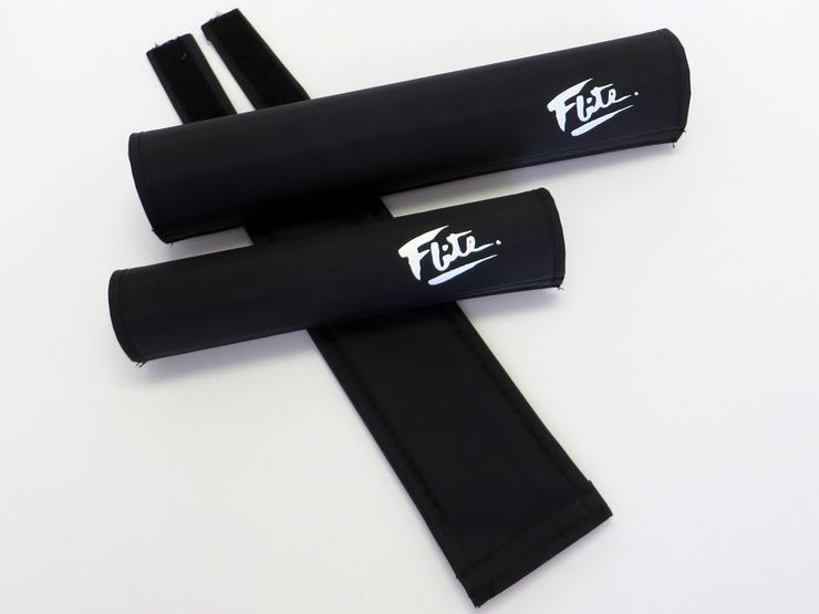 Flite Logo - Solid Color Black with White Flite Logo, Old School BMX 3 Piece Pad Set