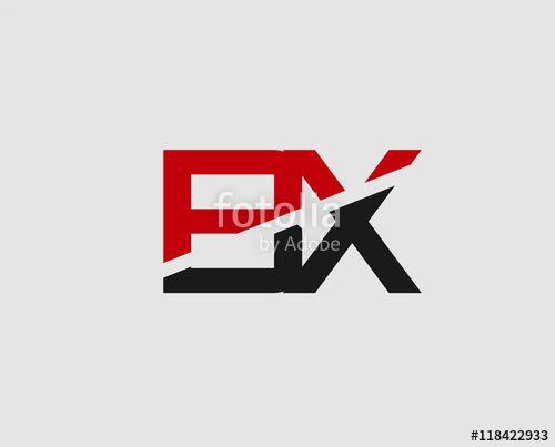 BX Red a Logo - Abstract letter BX logo design template. Vector letter logo Stock