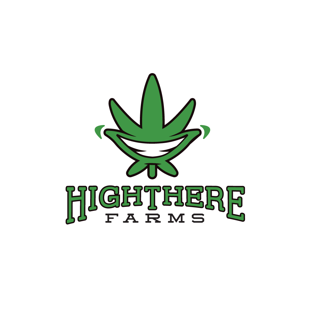 Marijuana.com Logo - For Sale: High There Farms Marijuana Leaf Smile Logo Design