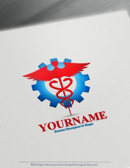 Caduceus Logo - Online Caduceus Logo Maker - Industrial Staff of Hermes Medical Logo