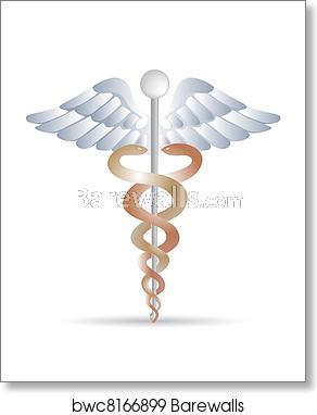 Caduceus Logo - Caduceus pharmacy logo art print poster