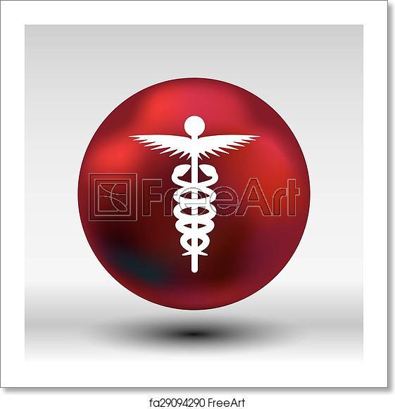 Caduceus Logo - Free art print of Medicine icon logo symbol snake caduceus doctor