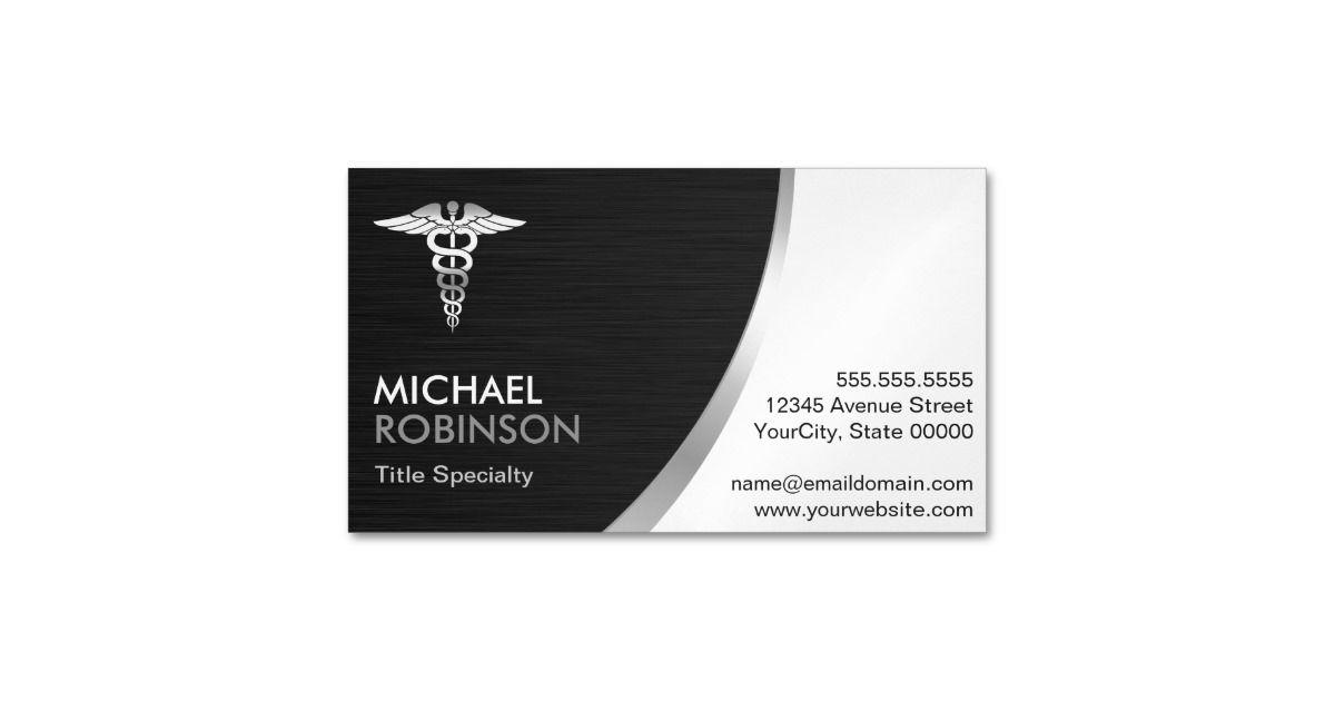 Caduceus Logo - Professional Medical Caduceus Logo Modern Classic Business Card Magnet |  Zazzle.com