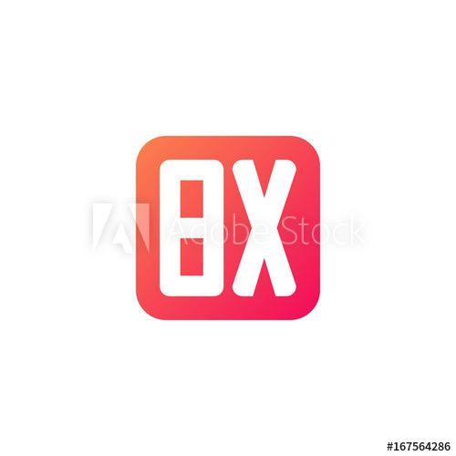 BX Red a Logo - Initial letter BX, rounded letter square logo, modern gradient red