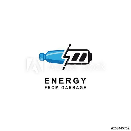 Garbage Logo - Energy from trash logo. Energy source. Recycling garbage logo