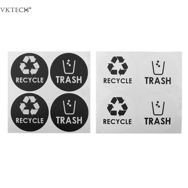 Garbage Logo - US $0.85 29% OFF|4PCS Trash Bin Stickers Classification Sign Recycle Bin  And General Waste Logo Garbage Litter Bucket Can Stickers Universal-in Wall  ...