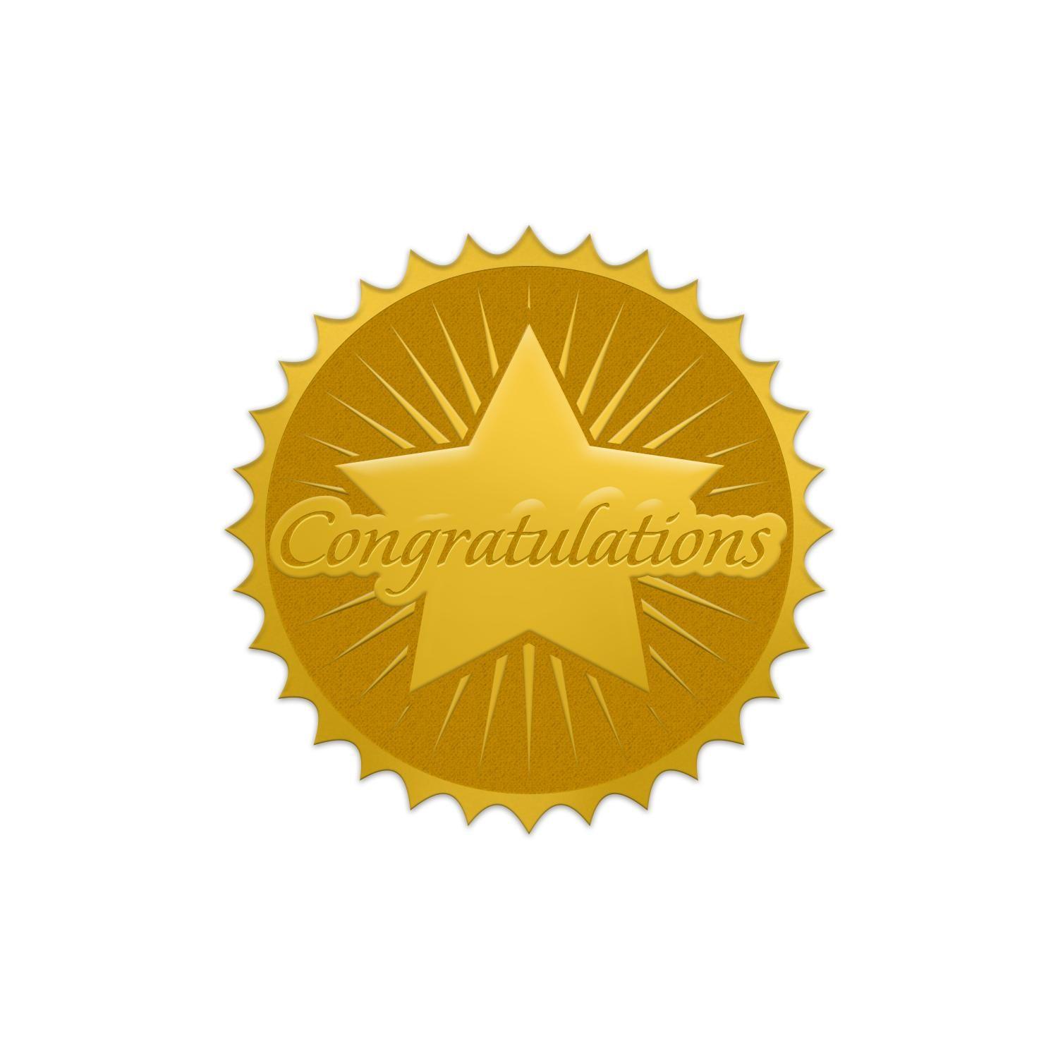 Congratulations Logo - Congratulations Gold Foil Certificate Seals