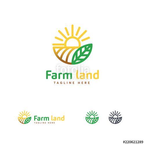 Agricultue Logo - Luxury Farm land logo designs concept, Agriculture logo template