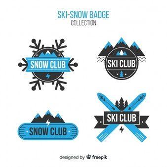 Snow Logo - Ski Snow Badge Collection Vector