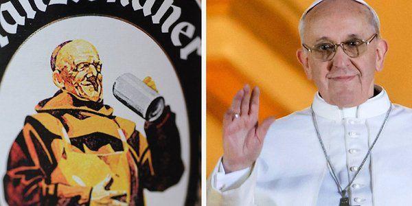 Franziskaner Logo - Franziskaner Weissbier“: Bier-Logo: Daher kennen wir also den Papst ...