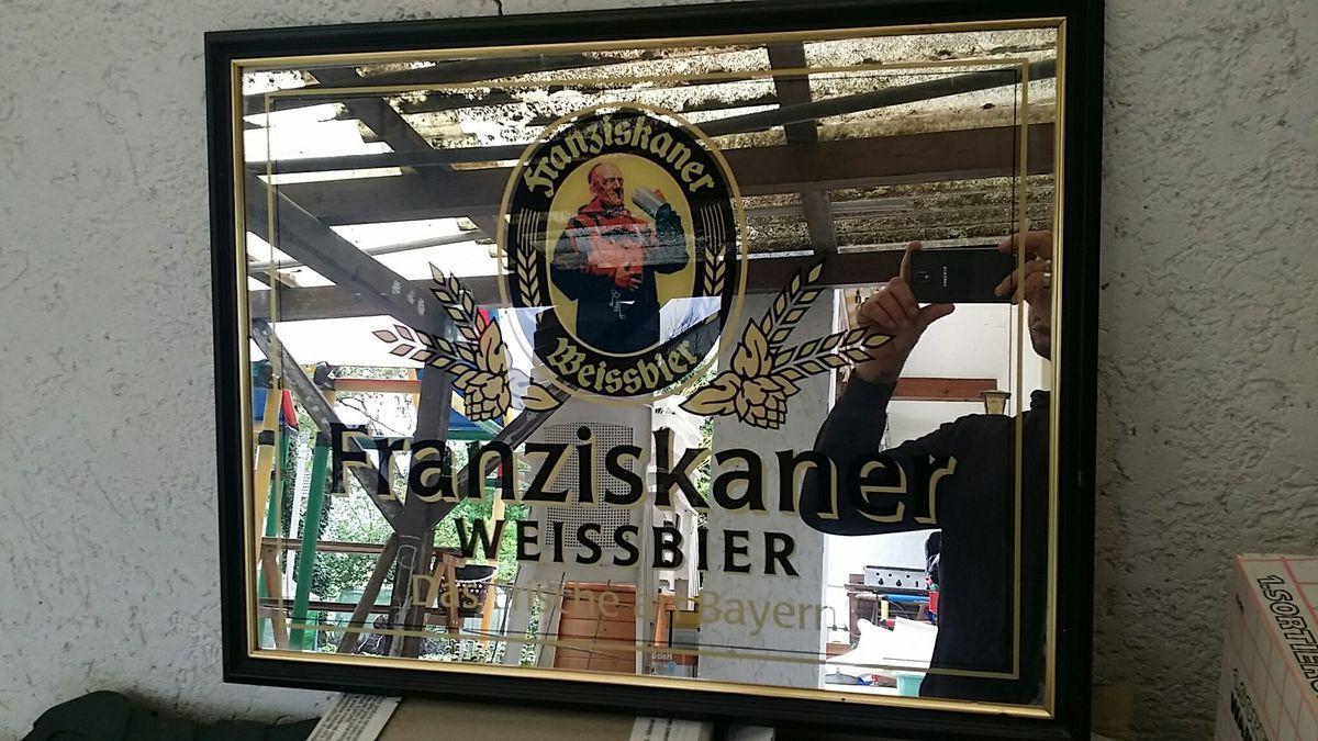 Franziskaner Logo - große Spiegel mit franziskaner Logo