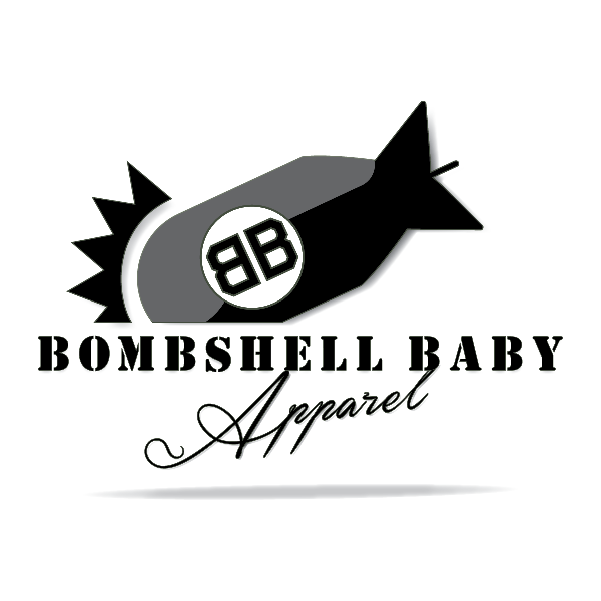 Bombshell Logo - Bombshell baby logo BnW. Print Aura Printing Services