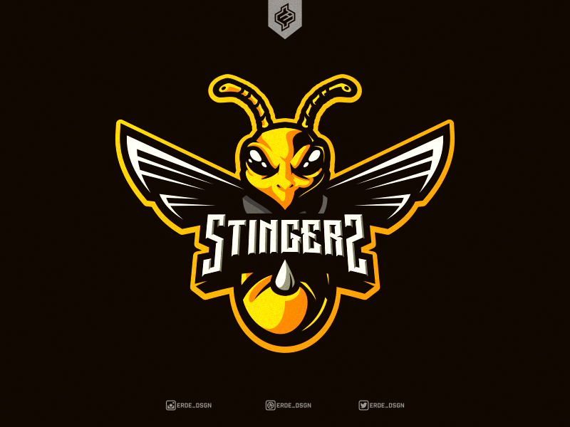 Stingers Logo - Royalty Free Vector STINGERS BEE Mascot Logo by Erde Graphic Design ...
