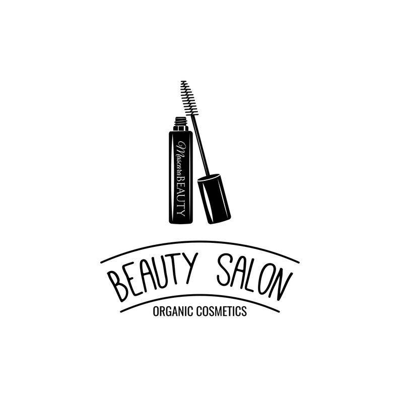 Mascara Logo - Beauty salon logo SVG | Cosmetic emblem | Mascara | Eyeliner brush |  Digital File | Vector | Design elements | Eye Make up